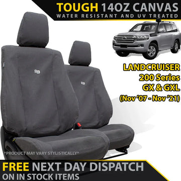 Razorback 4x4 GP6 Premium Neoprene 2x Front Seat Covers suitable for a Toyota Landcruiser 200 Series GX/GXL - Brixton 4x4 - Buy Online Now!